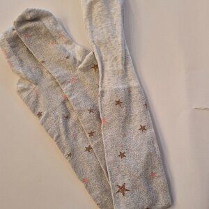 girl quality cotton fancy tick tights grey gold star by Sours-Mini size 12